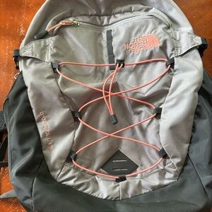The North Face Gray and Coral Backpack